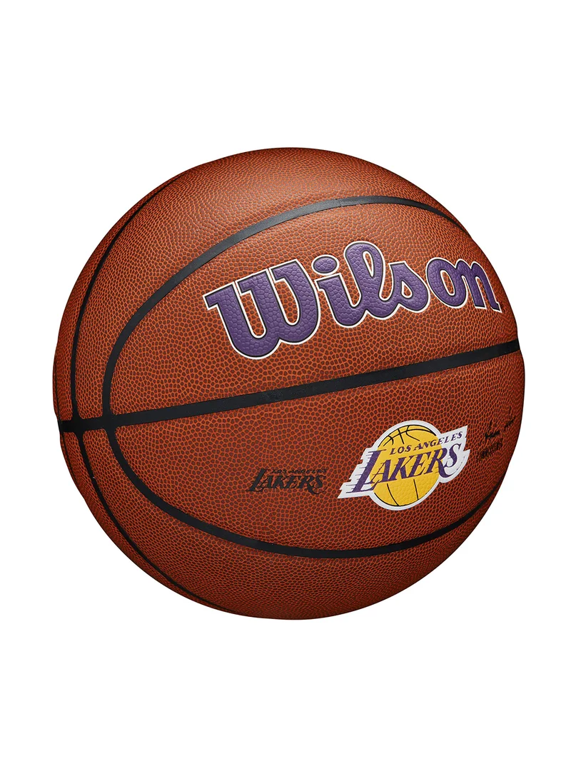 Wilson NBA Team Alliance Basketball Los Angeles Lackers - Size 7 for +12 years old and Adults - Brown/ Purple