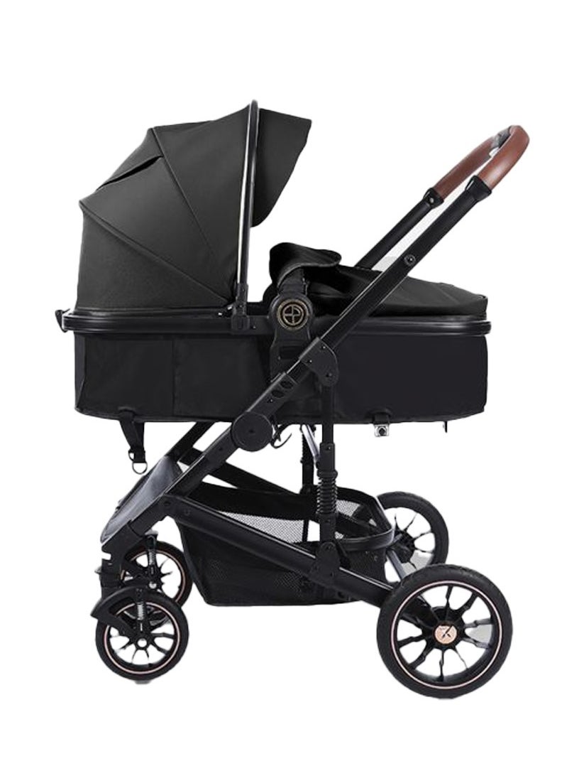 burbay 4 in 1 Baby Stroller Street Stroller Rocking Car Chair Sling Bag for Mommy and Baby Supplies High Quality Material Leather  - Image 2
