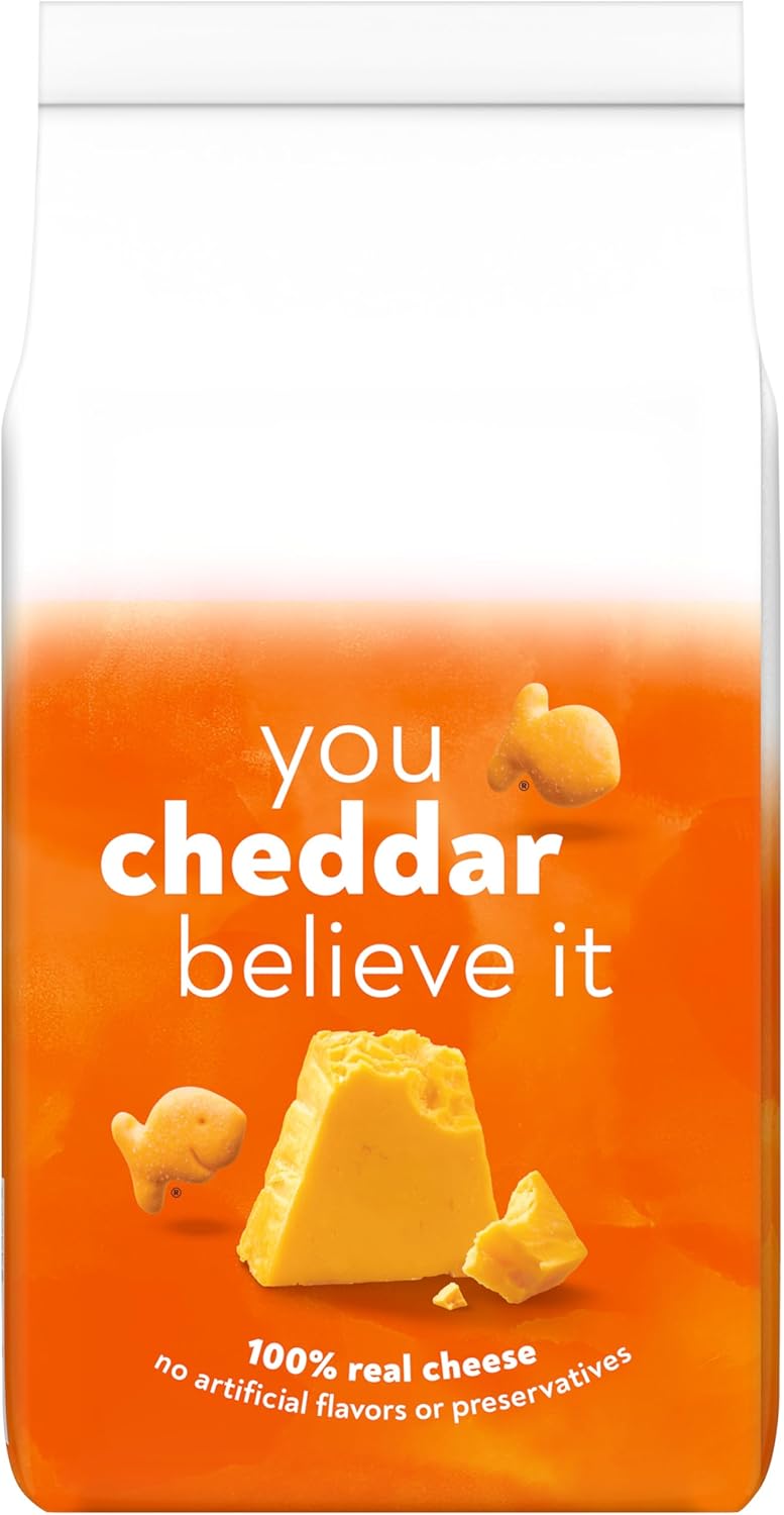 Goldfish Cheddar Crackers, Family Size, 10 Oz Bag - Baked Snack with 100% Real Cheese - Image 4