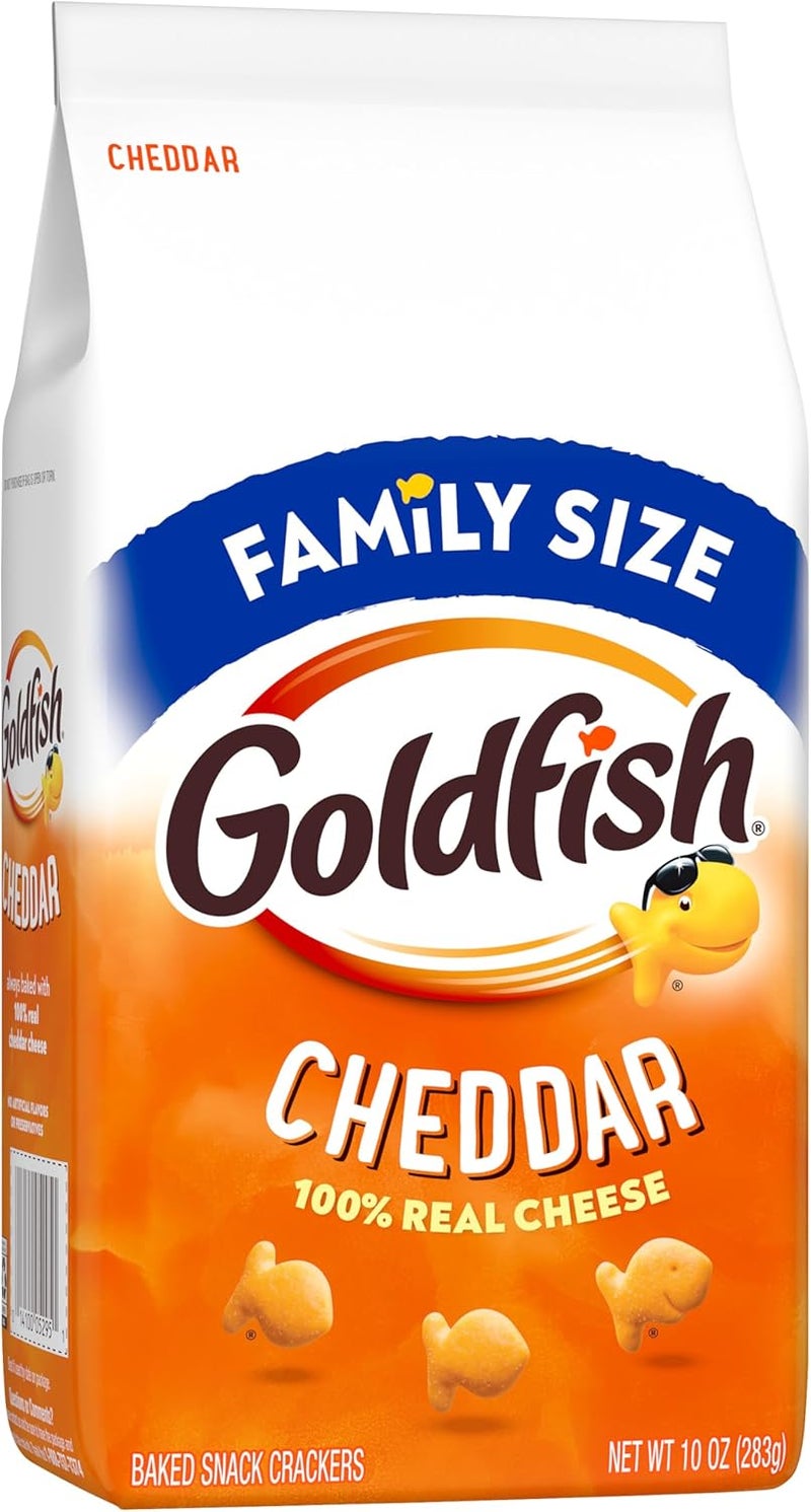Goldfish Cheddar Crackers, Family Size, 10 Oz Bag - Baked Snack with 100% Real Cheese - Image 5