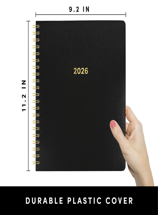 PAPERAGE 2026 Weekly & Monthly Planner, 12 Months (January 2026 - December 2026), 9.2 in x 11.2 in, Spiral Bound 2026 Planner with Weekly, Monthly & Yearly Views, Note Pages & Inner Pocket - Black - Image 2
