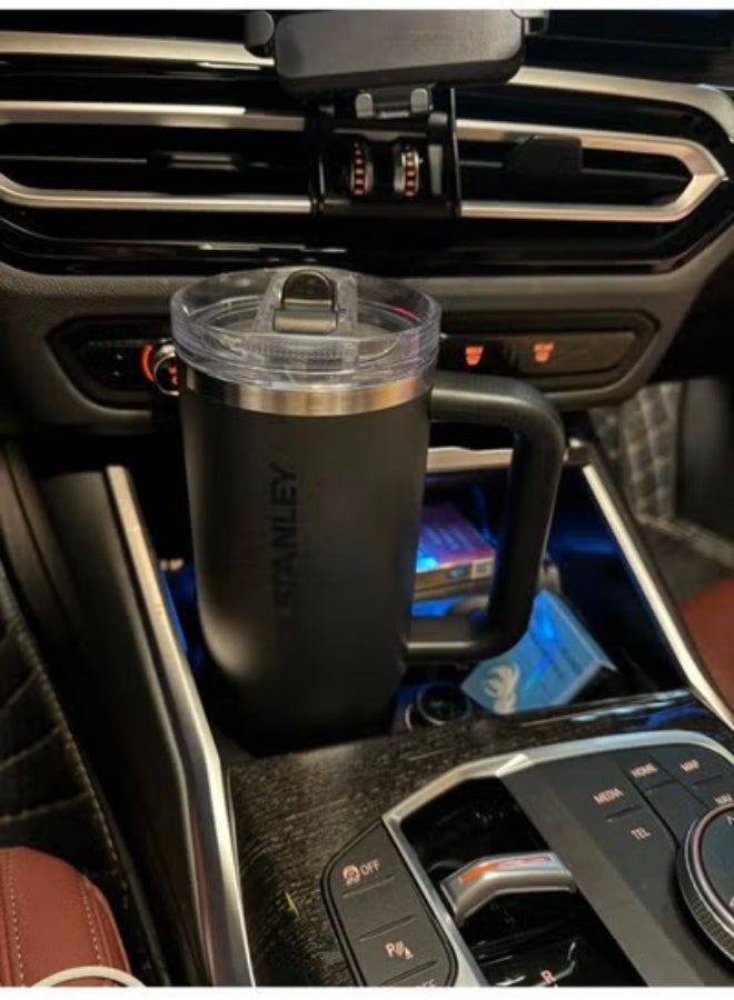 Stanley Quencher ProTour Flip Straw Tumbler with Leakproof Lid 40 oz | Built-In Straw & Handle | Cupholder Compatible for Travel | Insulated Stainless Steel Cup | BPA-Free | Black - Image 3