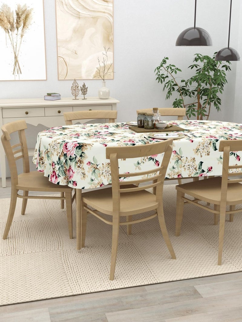 كلاسيكو غطاء طاولة طعام بيضاوي لـ 6 أشخاص من ماركة Clasico؛ مقاسات: 60×90 بوصة؛ المادة: القطن؛ تصميم: Vivid Blossom - Image 3