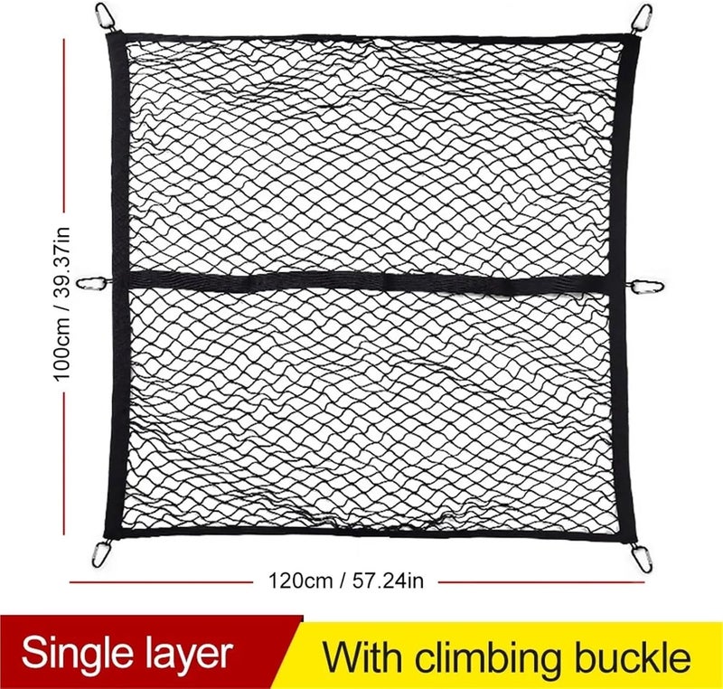 High Elastic Cargo Net for Pickup Truck Bed 4'x4' Stretch to 7'x7' Double Layer Bungee Net Mesh for Ford F150 SVT Raptor Tundra(04) - Image 2