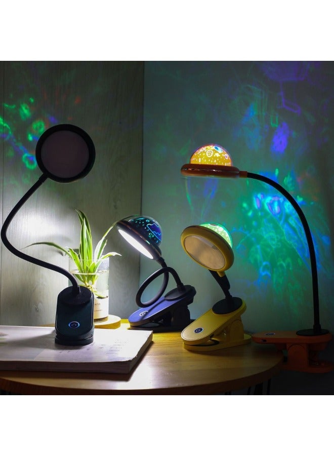 Trendy Charging Projection Atmosphere Lamp Usb Creative Starry Sky Clip-on Night Light Ins Colorful Light Decorative Lighting-Color:3086 Clip Yellow