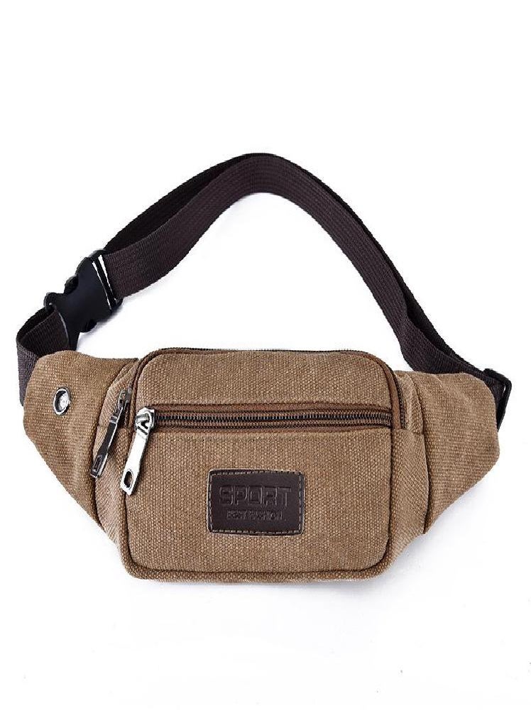 Eckek - Outdoor Sports Men's and Women's Canvas Wear-resistant Mobile Phone Bag Running Casual Diagonal Multifunctional Small Waist Bag - Image 1
