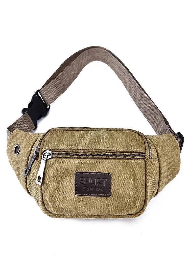 Eckek - Outdoor Sports Men's and Women's Canvas Wear-resistant Mobile Phone Bag Running Casual Diagonal Multifunctional Small Waist Bag - Image 1