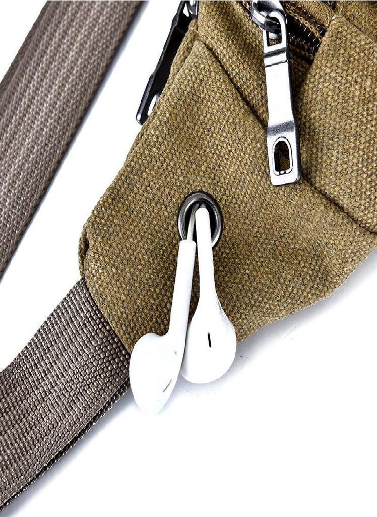 Eckek - Outdoor Sports Men's and Women's Canvas Wear-resistant Mobile Phone Bag Running Casual Diagonal Multifunctional Small Waist Bag - Image 1