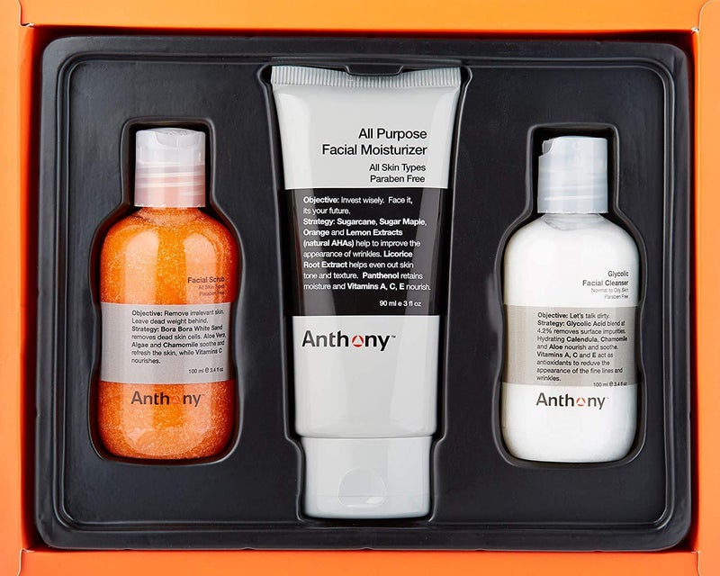 Anthony Face It & Go Kit, Set Includes Glycolic Facial Cleanser 3.4 Fl Oz. All Purpose Facial Moisturizer 3 Fl Oz. Facial Scrub 3.4 Fl Oz. - Image 5