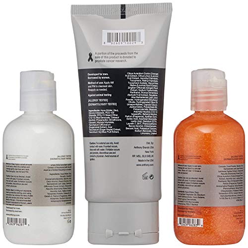 Anthony Face It & Go Kit, Set Includes Glycolic Facial Cleanser 3.4 Fl Oz. All Purpose Facial Moisturizer 3 Fl Oz. Facial Scrub 3.4 Fl Oz. - Image 4