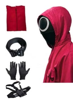 Generic Women’s Octopus Game Costume - white circle Guard Adult Onesie - keep them safe, secure and easily accessible,Squid Game Cosplay Jumpsuit With Belt+Gloves+Masks + Strap 155-165cm(S)  - Image 1