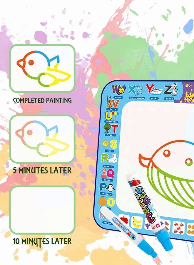 ميكسد 100x75cm رسم حصيرة ، أكبر منطقة الرسم السحر لون المياه الرسم حصيرة ، وسادة الكتابة على الجدران مع 3 أقلام سحرية وملحقاتها الغنية والمياه ومعدات تعليمية للأطفال آمنة ومثيرة للاهتمام - Image 4