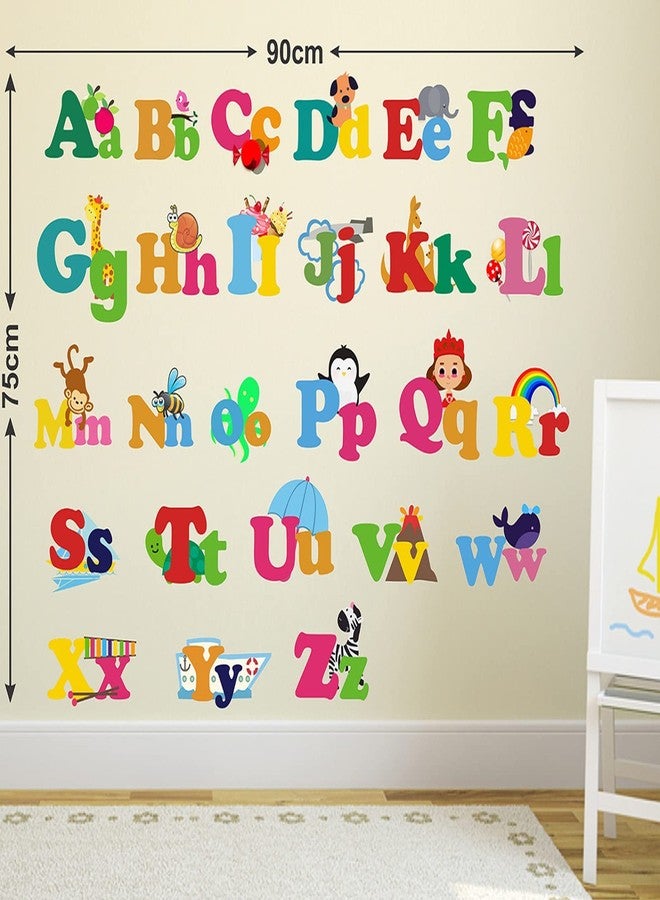 LANS WALLSTICKY Alphabets CAPS and Small with Animals ON IT Sticker - Image 1