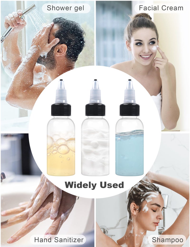 EOSAU 6 Pcs 1oz Plastic Squeeze Bottles with Twist Top Cap, 30ml Clear Dispensing Bottles, Empty Squirt Bottle for Liquids, Sauces, Arts, Crafts, Travel - Image 3