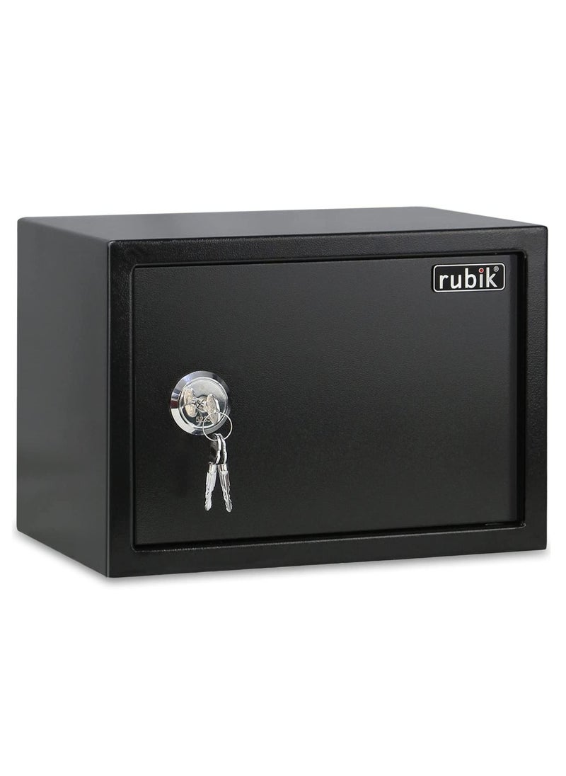 Rubik Key Operated Safe Box, A4 Document Size Locker for Home Office Cash Passport Jewelry Security RB25KCN (Size, 25x35x25cm) Black  - Image 1