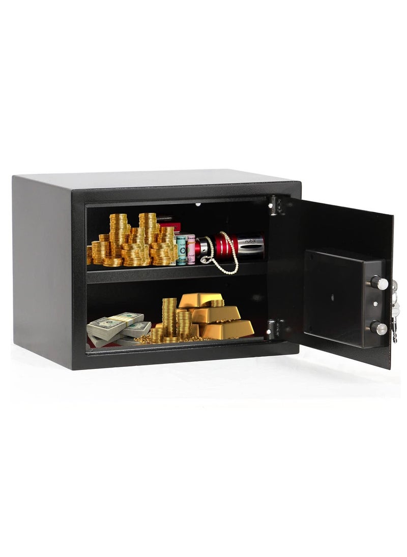 Rubik Key Operated Safe Box, A4 Document Size Locker for Home Office Cash Passport Jewelry Security RB25KCN (Size, 25x35x25cm) Black  - Image 3