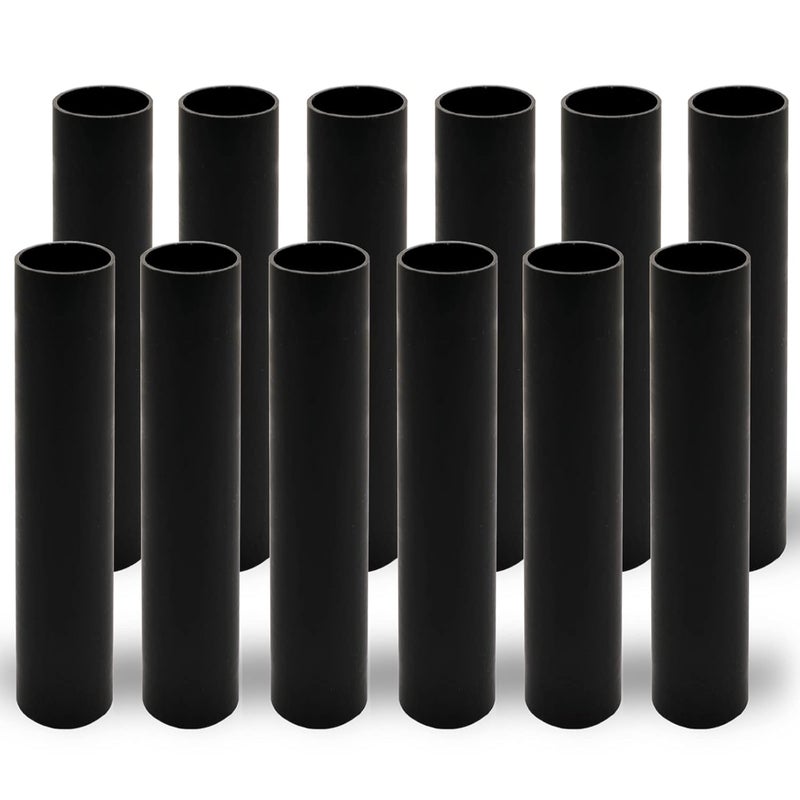 GooChan 2 3 4 6 7 Inch Black Plastic Candle Cover Sleeves,Chandelier Socket Sleeves,Candelabra Base E12 Socket Covers Set of 12 (7-Inch Long / 12-Pack) - Image 1