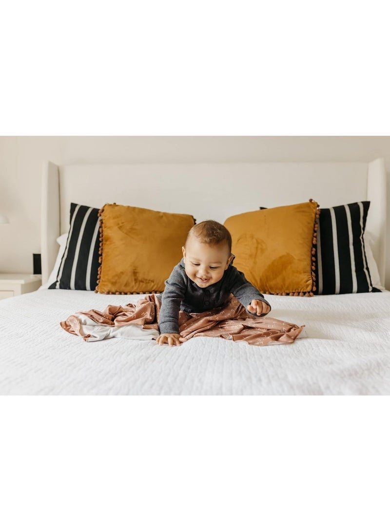 Bluejw 120x120cm Class A Cotton Gauze Baby Swaddle Blanket Newborn Anti-Startle Swaddling Wrap（brown） - Image 4