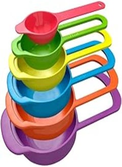 Generic OKAYJI Set of 6 Cups with Measuring Spoon Mini Food Prep Cups (Multicolor) 