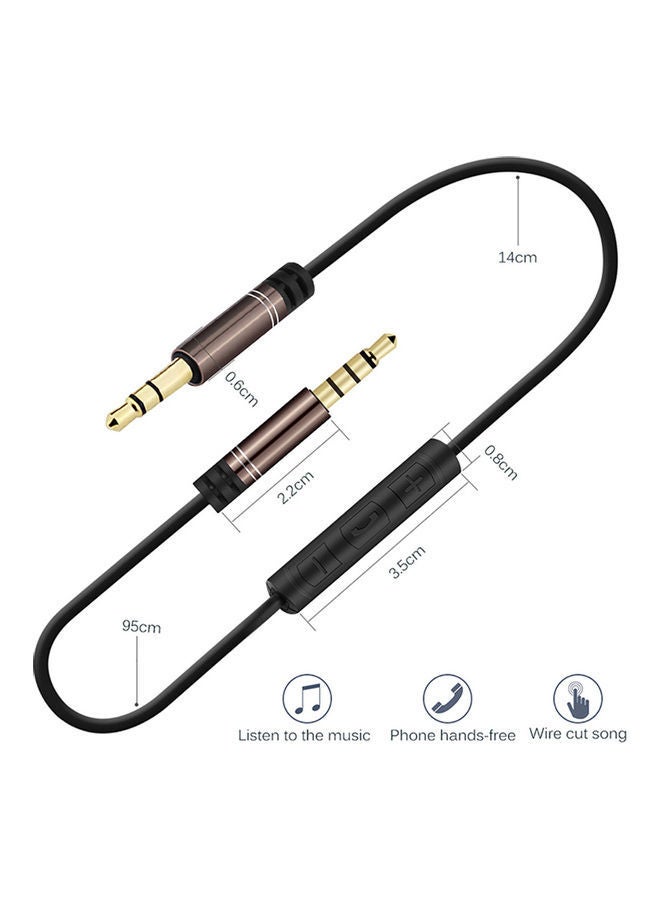 NIBEMINENT 3.5mm Male Volume Control AUX Audio Adapter Cable with Mic for Speaker Headphone Black Blue  - Image 4