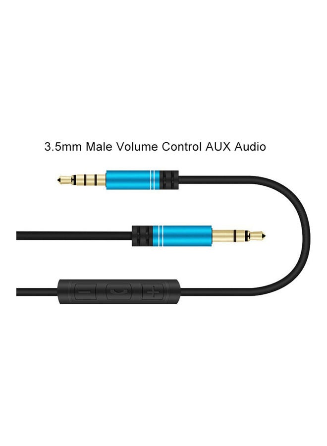 NIBEMINENT 3.5mm Male Volume Control AUX Audio Adapter Cable with Mic for Speaker Headphone Black Blue  - Image 5