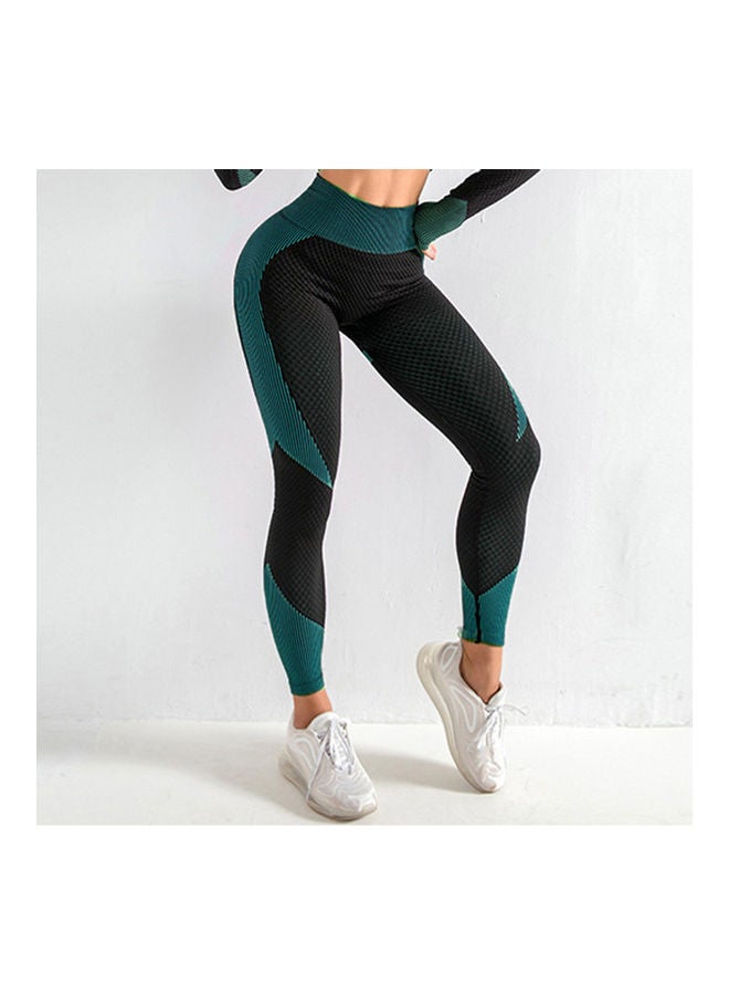 NIBEMINENT Women Yoga Pants High Waist Sporty Leggings Tights Stretch Fitness Workout Running Gym Home Body-con Crop Trousers Sportswear L 22 x 3 19cm  - Image 5