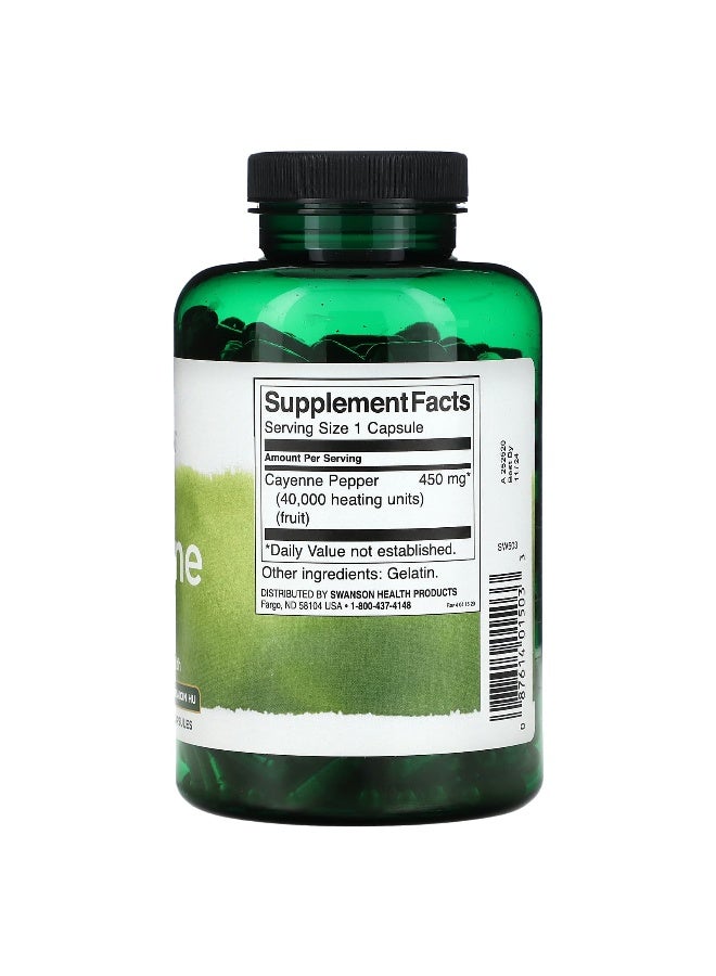 Swanson, Cayenne, 450 mg, 300 Capsules - Image 2