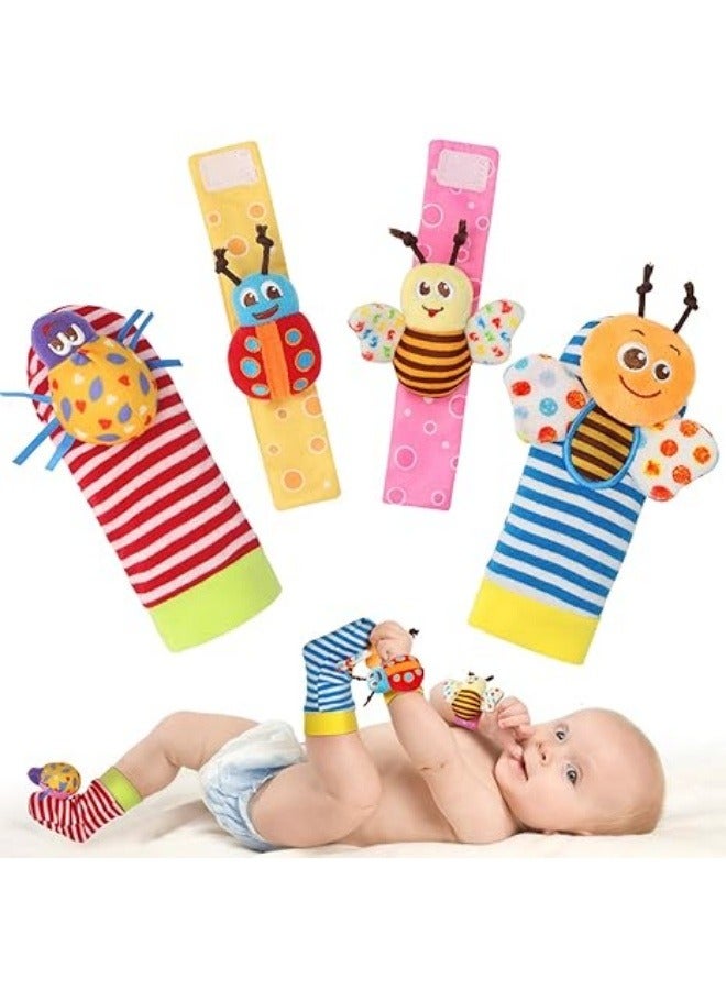 NIBEMINENT Baby Rattles Toys for 0-12 Month, Infant Girl Boy Toys for Babies 3-6 Months, Newborn Hand & Foot Toys for 0 to 9 Months, Baby Shower Gifts Set with Wrist Rattle Socks  - Image 1