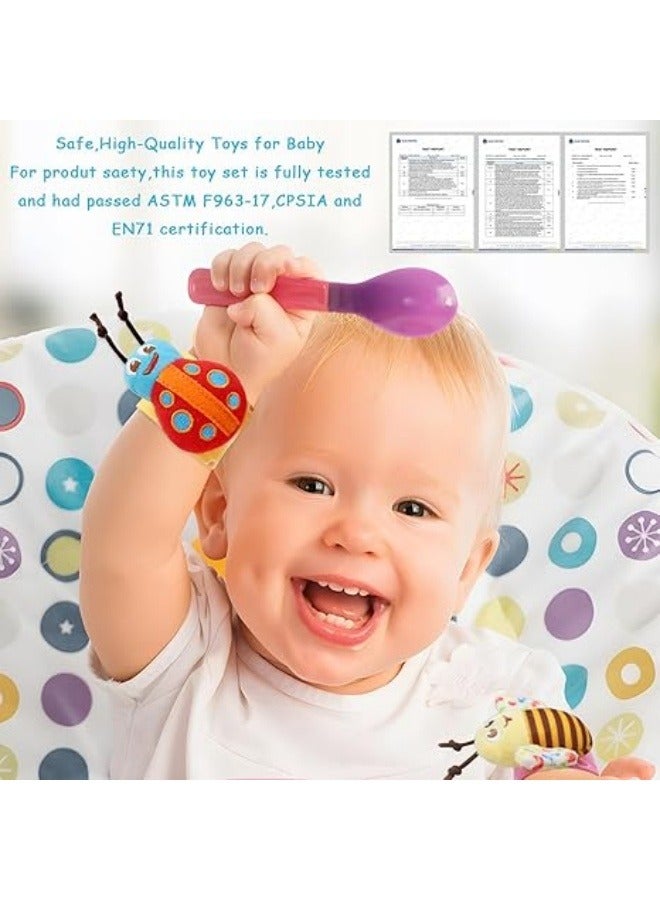 NIBEMINENT Baby Rattles Toys for 0-12 Month, Infant Girl Boy Toys for Babies 3-6 Months, Newborn Hand & Foot Toys for 0 to 9 Months, Baby Shower Gifts Set with Wrist Rattle Socks  - Image 3