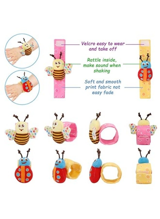NIBEMINENT Baby Rattles Toys for 0-12 Month, Infant Girl Boy Toys for Babies 3-6 Months, Newborn Hand & Foot Toys for 0 to 9 Months, Baby Shower Gifts Set with Wrist Rattle Socks  - Image 4