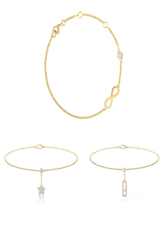 MINUTIAE jewellery Set Gold Plated for Wowomen and Girls (MNT-12-127-129-G) - Image 1