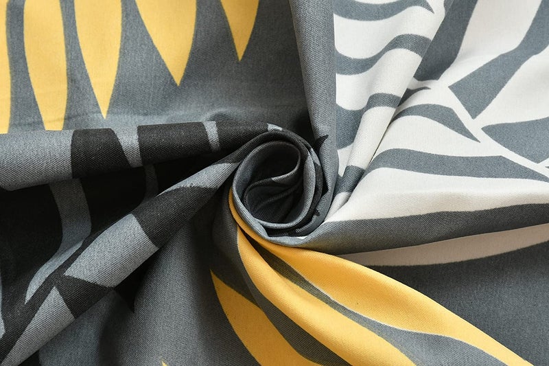 SpangleHomes XL 100% Glace Cotton Diwan Set Soft Cotton, 1 (60 X 90 Inches) Bedsheet,5 (16x 16 inches) Cushion Covers and 2 Booster Covers (8 PCS Set) - Grey Leaves - Image 3