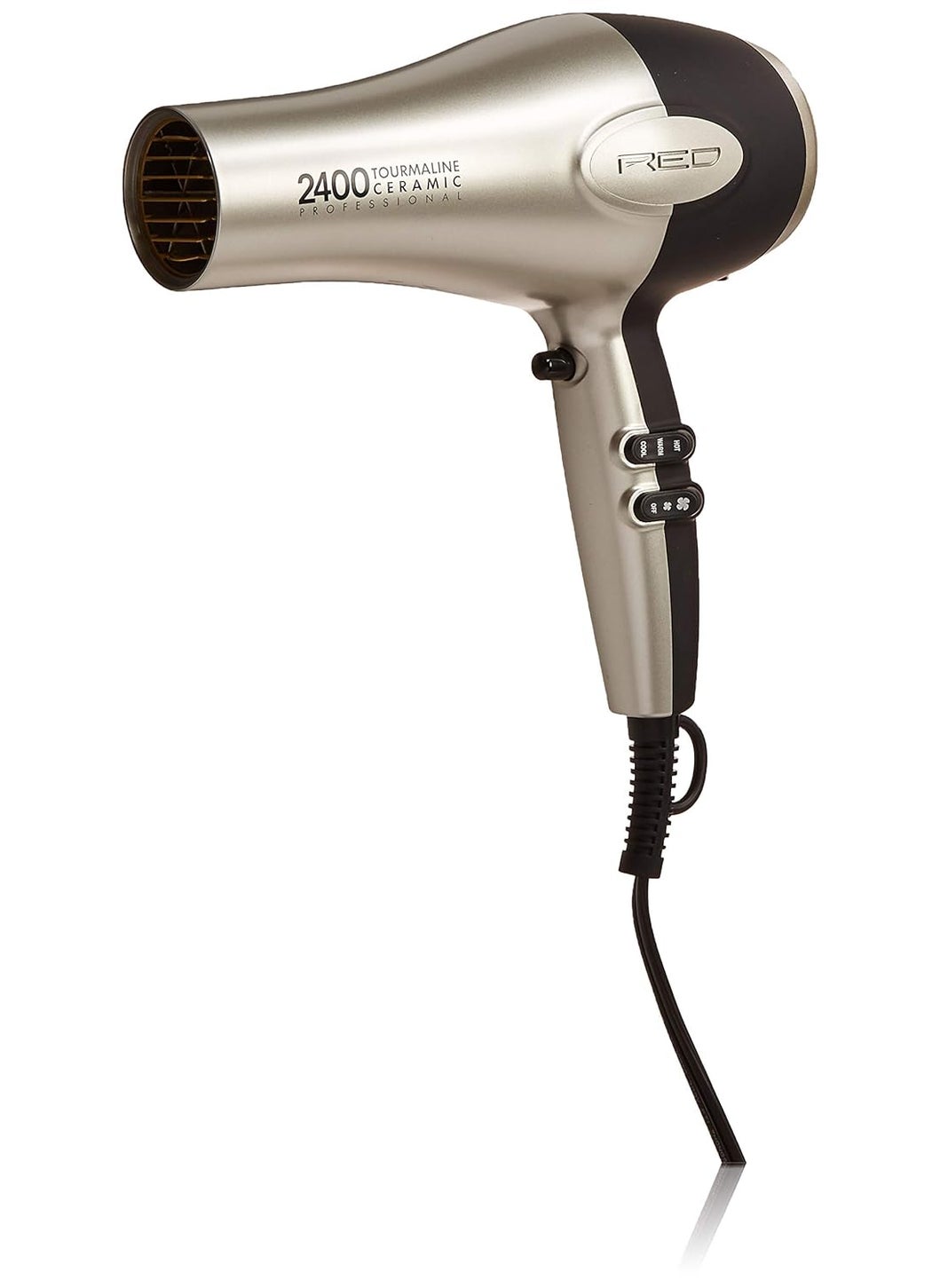 Red by Kiss RED by Kiss Hair Dryer 2400 Tourmaline Ceramic Technology, Professional Blow Dryer, Maximum Shine, Fast Drying, Adjustable Settings, 3 Attachments, Salon Quality 