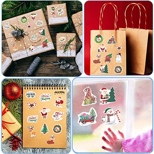 Rousrie Merry Christmas Stickers (Pack of 50) for Craft, Gift Packaging, Wall Decorations, Attractive Vinyl Stickers for Kids - Image 3
