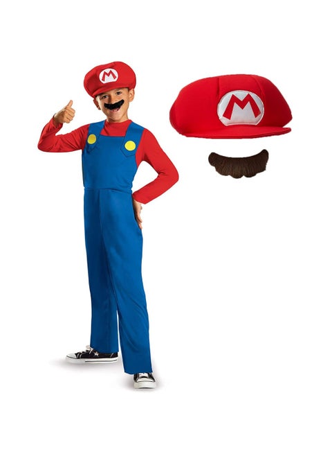 Super Mario Costume, Super Mario Brothers Boys Costume, for Kids 100-115cm, Age 4-6