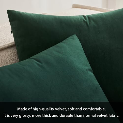 MIULEE Velvet Pillow Cover Soft Luxury Christmas Decorative Throw Pillow Cover Single Lumbar Rectangle Cushion Case Home Decor for Couch Sofa Bedroom Car,12x20 Inch Army Green - Image 2