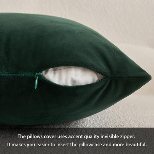 MIULEE Velvet Pillow Cover Soft Luxury Christmas Decorative Throw Pillow Cover Single Lumbar Rectangle Cushion Case Home Decor for Couch Sofa Bedroom Car,12x20 Inch Army Green - Image 3