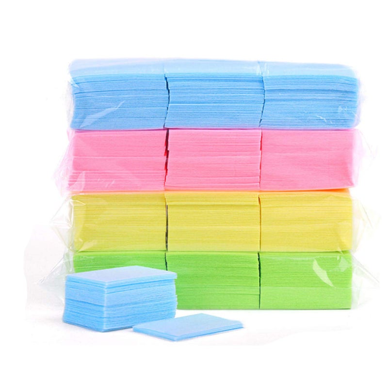 EORTA 1200 Pcs Disposable Nail Wipes Nail Polish Remover Lint Free Cotton Soft Pads for Acrylic Gel Nail Nail Art FingerToenail Care 2 Random Colors