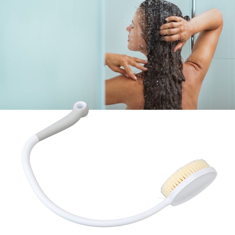 Curved Back Scrubber: U Shaped Long Curved Handle, Soft Bristles, Easy Grip - Bendable, Suspend Dry Bath Brush for Elderly, Pregnant Women, Mobility Impaired Users - Image 2