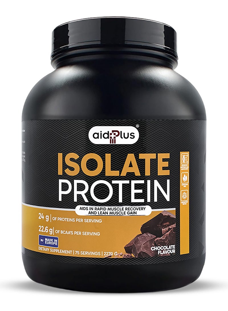AID PLUS بروتين مصل اللبن بنكهة الشوكولاتة، 2270غ | 75غ بروتين لكل حصة | بروتين مصل اللبن المعزول لنمو العضلات والتعافي | خالي من الجلوتين وخالي من اللاكتوز - Image 1
