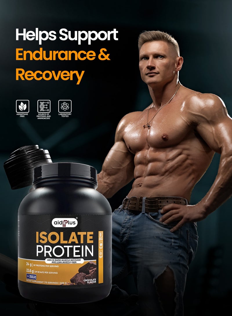 AID PLUS بروتين مصل اللبن بنكهة الشوكولاتة، 2270غ | 75غ بروتين لكل حصة | بروتين مصل اللبن المعزول لنمو العضلات والتعافي | خالي من الجلوتين وخالي من اللاكتوز - Image 4