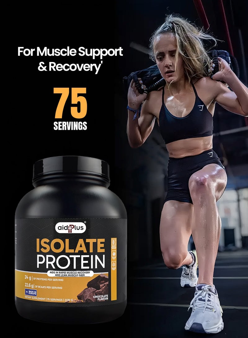 AID PLUS بروتين مصل اللبن بنكهة الشوكولاتة، 2270غ | 75غ بروتين لكل حصة | بروتين مصل اللبن المعزول لنمو العضلات والتعافي | خالي من الجلوتين وخالي من اللاكتوز - Image 5