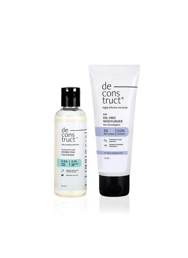 Deconstruct Daily Hydrating Duo - Hydrating Face Wash + Hydrating Face Moisturiser | Face Wash And Moisturizer Duo | Dry And Damaged Skin|  - Image 1