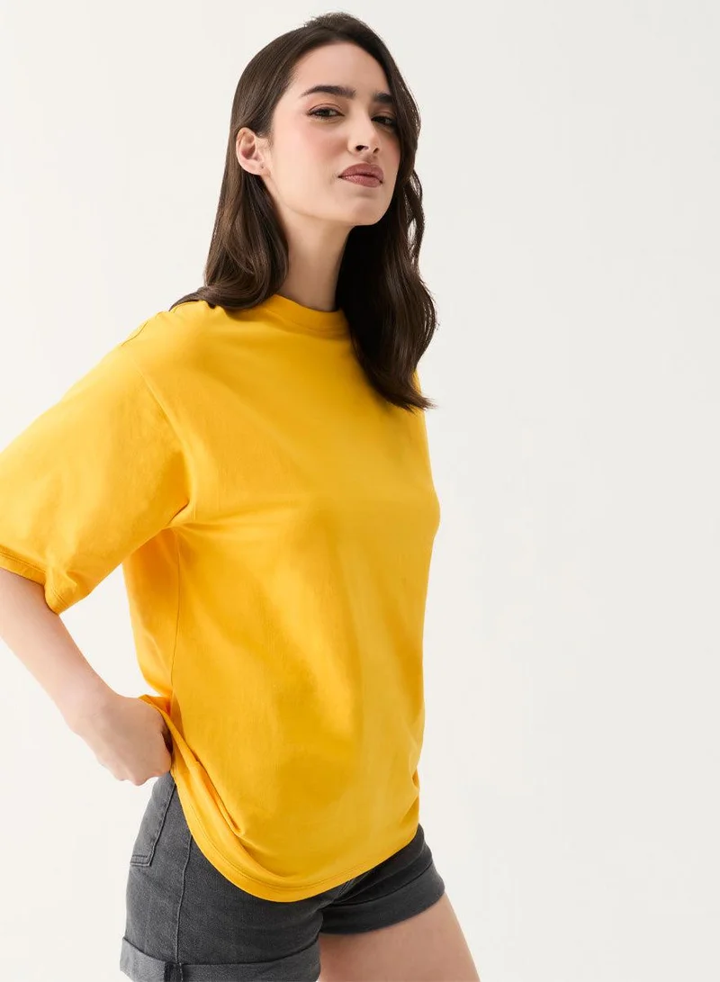 Zigzag Oversized Mustard T-shirt