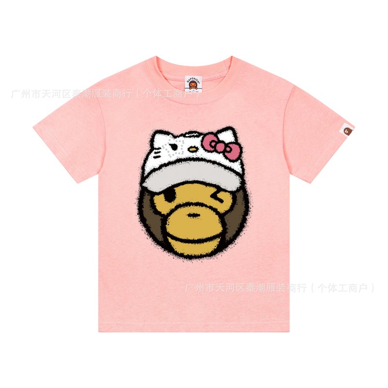 BAPE Camouflage Big Monkey Summer T-Shirt for Boys and Girls, Casual and Versatile - Image 1