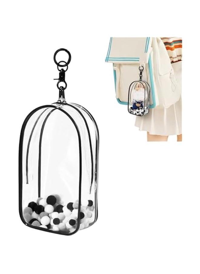 Arabest Clear Figure Display Bag for Labubu, Thickening Figures Storage Bag with Keychain, Medium Doll Hanging Blind Box, Portable Single Zipper Closure Dustproof Collectibles Case for Figures, Dolls  - Image 1