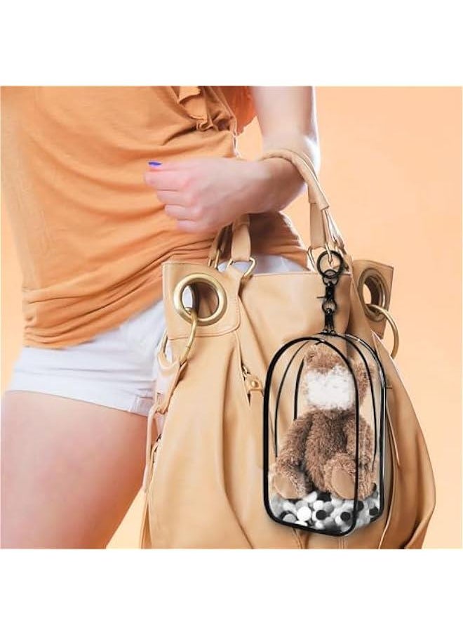 Arabest Clear Figure Display Bag for Labubu, Thickening Figures Storage Bag with Keychain, Medium Doll Hanging Blind Box, Portable Single Zipper Closure Dustproof Collectibles Case for Figures, Dolls  - Image 3