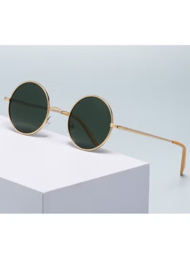 Retro Round Polarized Sunglasses - Circle Metal Hippie Shades UV400 Protection - Image 3