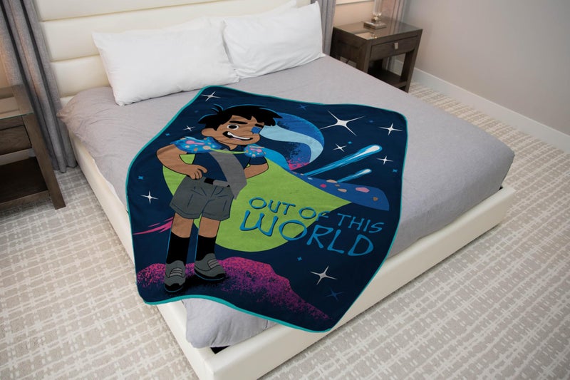 Jay Franco Plush Throw Blanket - 46"" x 60"" Inch Cartoon Kids Soft & Cozy Fleece Throw for Bedroom & Couch D?cor  Official Licensed Product  Blue - Elio - Image 4