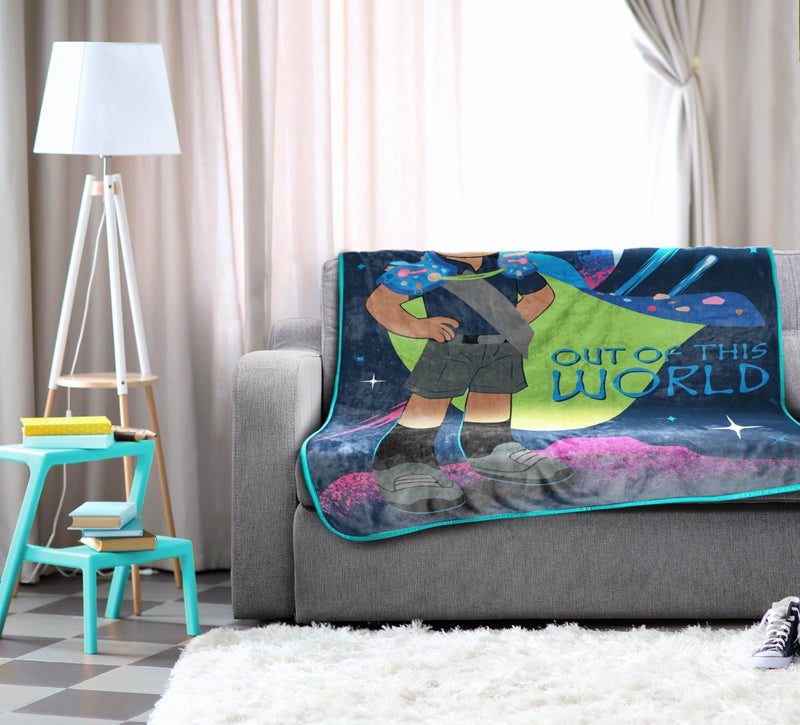 Jay Franco Plush Throw Blanket - 46"" x 60"" Inch Cartoon Kids Soft & Cozy Fleece Throw for Bedroom & Couch D?cor  Official Licensed Product  Blue - Elio - Image 3
